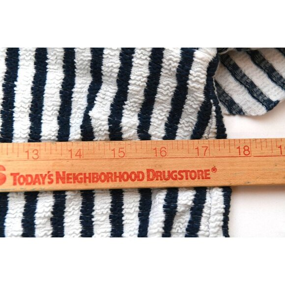 Anthropologie Eva Franco Textured Blue Stripe Sleeveless Top Bow Detail Size S - Picture 10 of 11